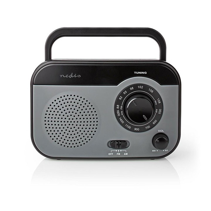 Φορητό ραδιόφωνο FM/AM, σε μαύρο/γκρι χρώμα NEDIS  233-1851