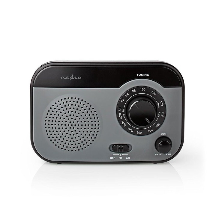 Φορητό ραδιόφωνο FM/AM, σε μαύρο/γκρι χρώμα NEDIS