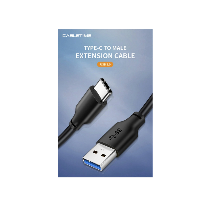 CABLETIME καλώδιο USB-C σε USB CMAMN, 15W, 5Gbps, 2m, μαύρο