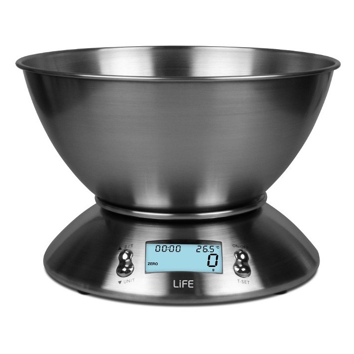 Ανοξείδωτη ψηφιακή ζυγαριά κουζίνας με αποσπώμενο ανοξείδωτο μπολ 1.8L LIFE Mise En Place LIFE Mise En Place