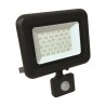 30W SMD LED floodlight with rotating motion detector, black, IP44, 3000K PLUS
