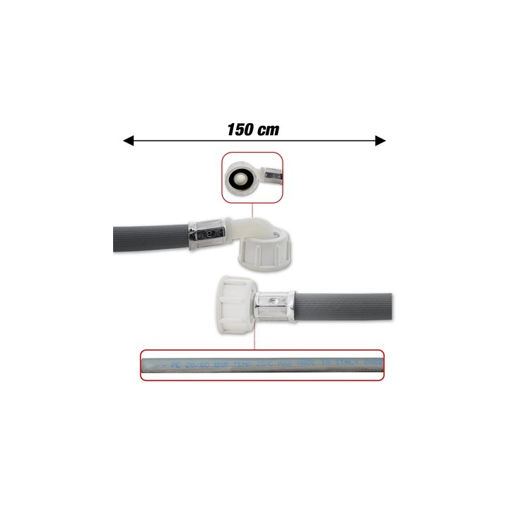 Σωλήνας παροχής πλυντηρίου ρούχων/πιάτων 1,5m ΓΕΝΙΚΗΣ ΧΡΗΣΗΣ ΓΕΝΙΚΗΣ ΧΡΗΣΗΣ LPP0015