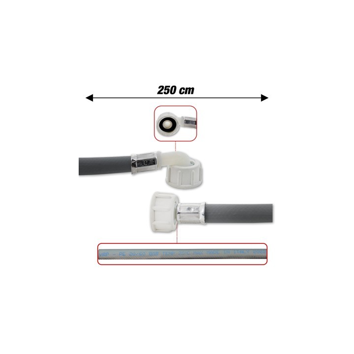 Σωλήνας παροχής πλυντηρίου ρούχων/πιάτων 2,5m ΓΕΝΙΚΗΣ ΧΡΗΣΗΣ ΓΕΝΙΚΗΣ ΧΡΗΣΗΣ LPP0025