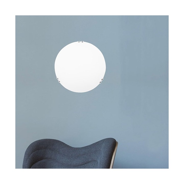 Πλαφονιέρα τοίχου Φ30 E27 "PAROS" ΛΕΥΚΟ/ΝΙΚΕΛ EUROLAMP  145-22404