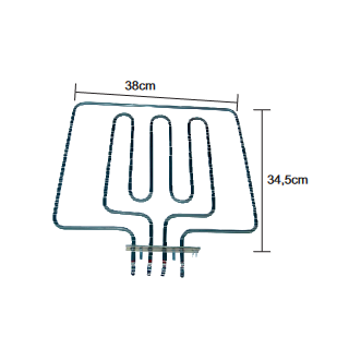Aντίσταση (2000 + 950watt 220volt) άνω, φούρνου κουζίνας WHIRLPOOL/PHILIPS WHIRLPOOL APM0031