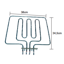 Aντίσταση (2000 + 950watt 220volt) άνω, φούρνου κουζίνας WHIRLPOOL/PHILIPS WHIRLPOOL APM0031