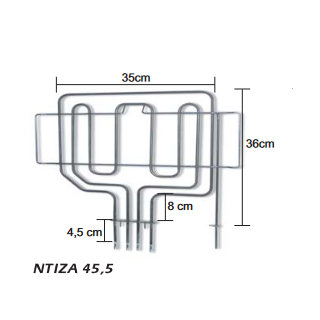 Αντίσταση με γκριλ άνω φούρνου κουζίνας BOSCH/SIEMENS/PITSOS SIEMENS APM0022