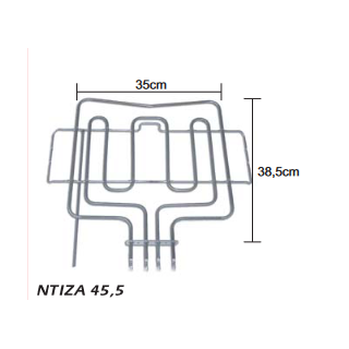 Αντίσταση με γκριλ (1700+1100watt 220volt) άνω φούρνου κουζίνας SIEMENS/PITSOS/BOSCH