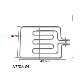 Αντίσταση με γκρίλ (1000+2000watt 220volt) άνω φούρνου κουζίνας ELCO