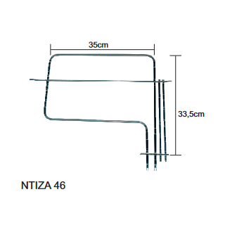 Αντίσταση (1000watt 220volt) άνω φούρνου κουζίνας SIEMENS/NEFF