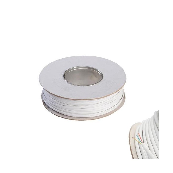 Καλώδιο τηλεφώνου πλακέ 2 ζευγών RJ11 ΛΕΥΚΟ EUROLAMP