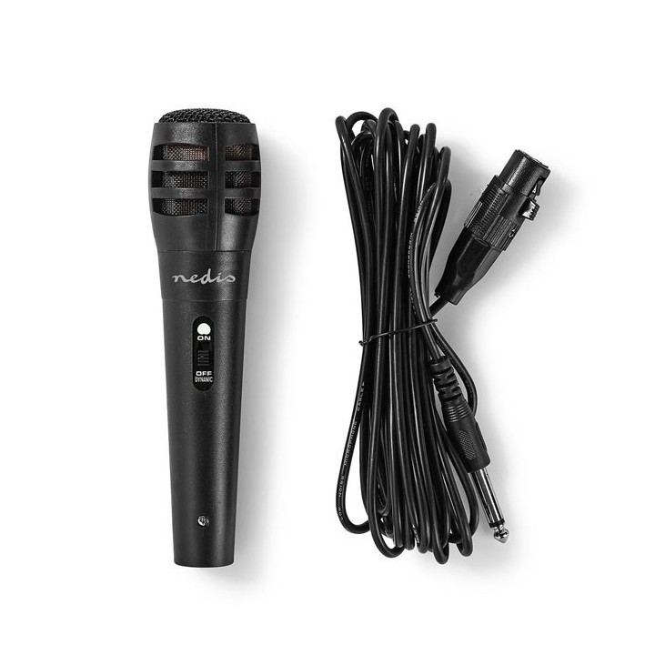 Ενσύρματο μικρόφωνο, με καλώδιο 5m NEDIS MPWD15BK