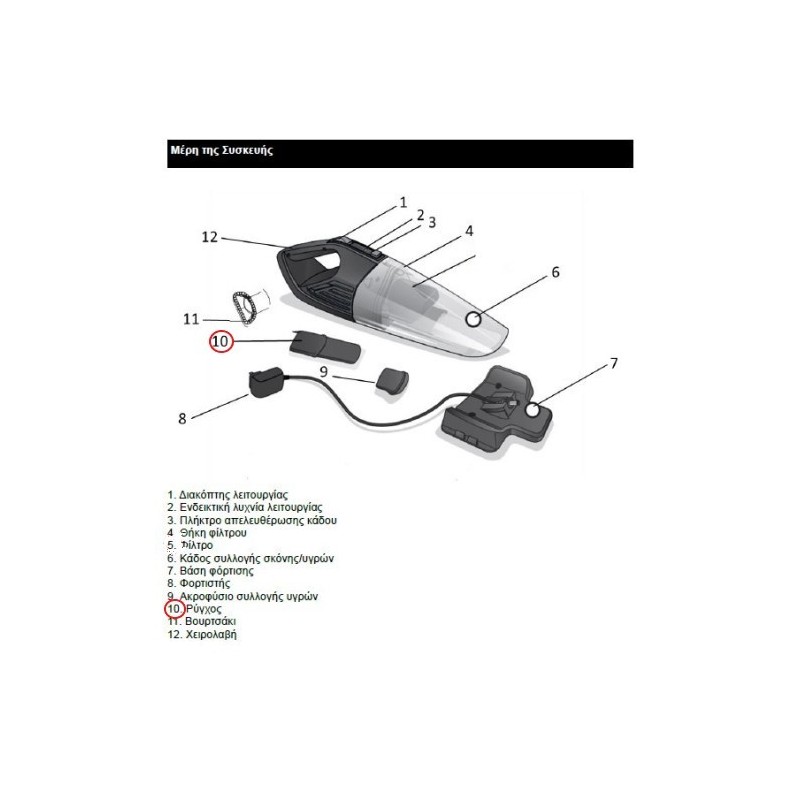 Ακροφύσιο γωνιών για σκουπάκι επαναφορτιζόμενο H678 IZZY original IZZY SKXRI0001