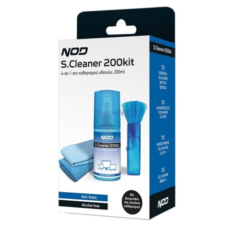 NOD S.CLEANER 200KIT 4-σε-1 σετ καθαρισμού οθονών, 200ml MELICONI 141-0237