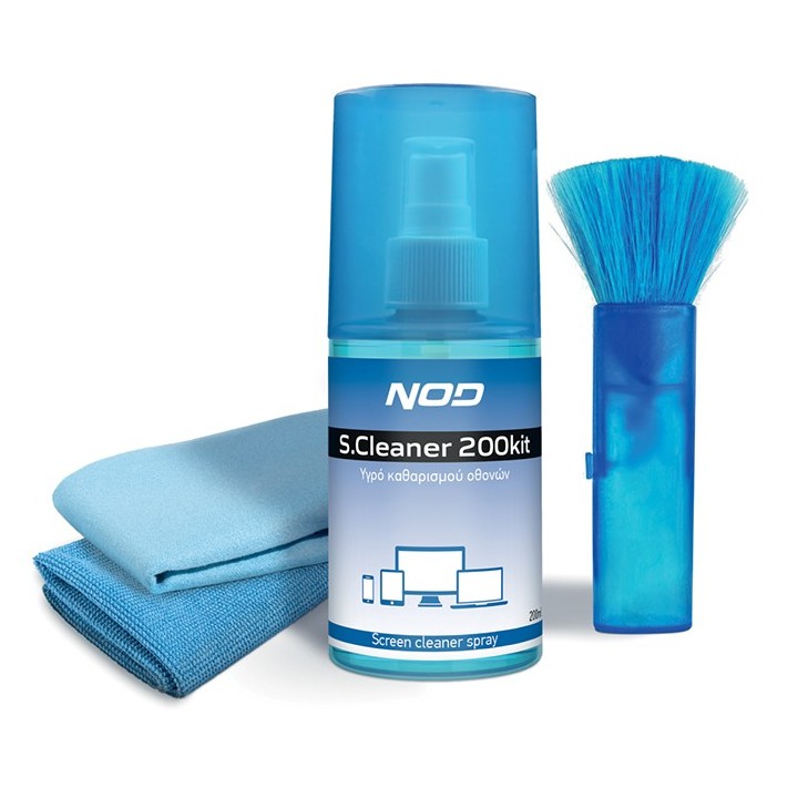 NOD S.CLEANER 200KIT 4-σε-1 σετ καθαρισμού οθονών, 200ml MELICONI 141-0237