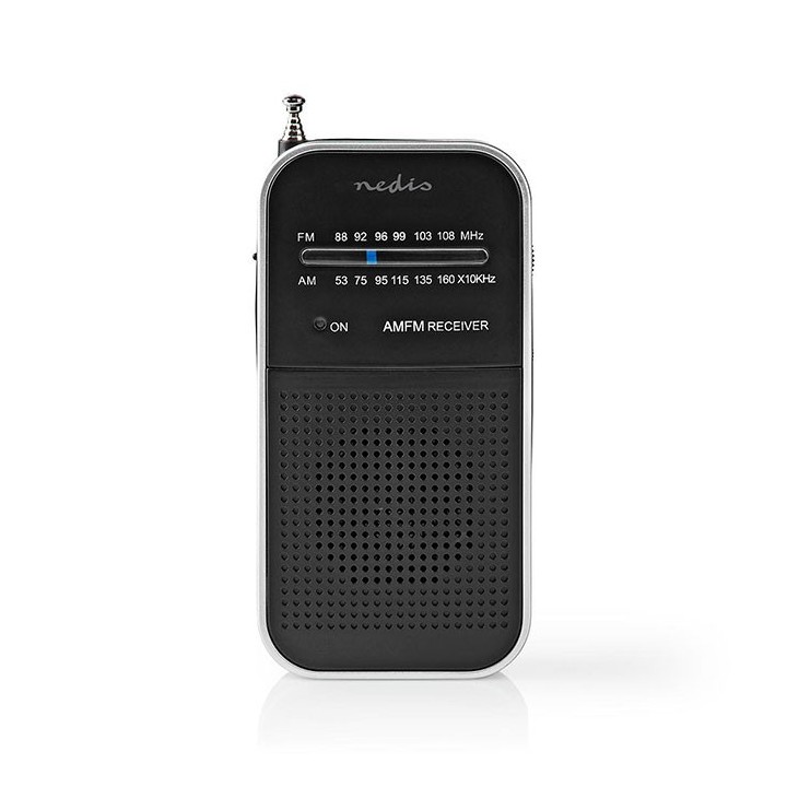Μini φορητό ραδιόφωνο FM/ΑΜ, σε μαύρο/ασημί χρώμ NEDIS