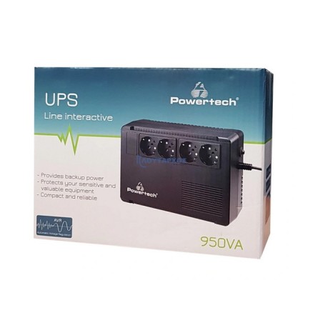POWERTECH UPS Line Interactive PT-950C, 950VA/570W με 4 υποδοχές σουκο  UPS0003