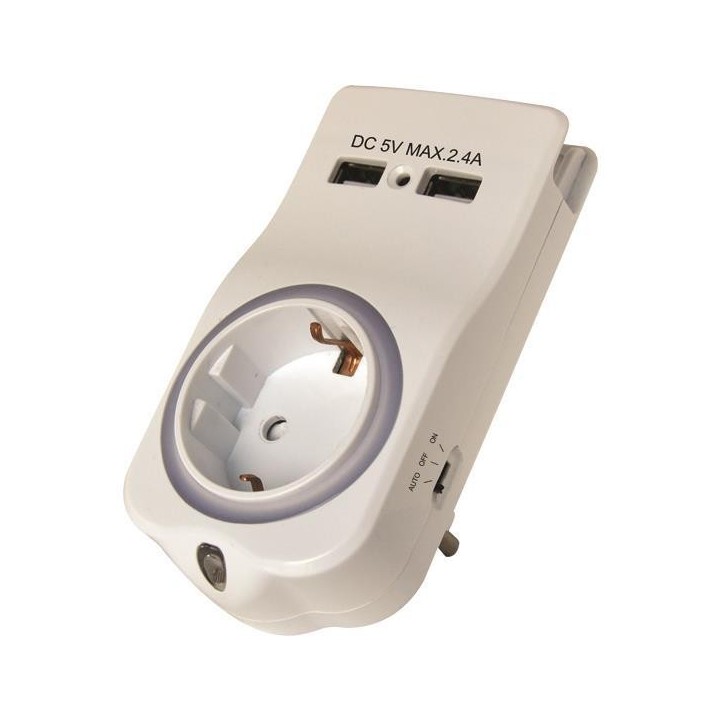 Αντάπτορας σούκο με φωτάκι νυκτός EUROLAMP