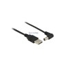 Καλώδιο USB σε DC 5.5x2.1mm 1.5 γωνιακό μαύρο USBDC0001