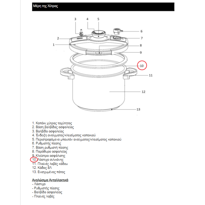 copy of Λαβή καπακιού χύτρας ταχύτητος FAGOR RAPID EXPRESS original