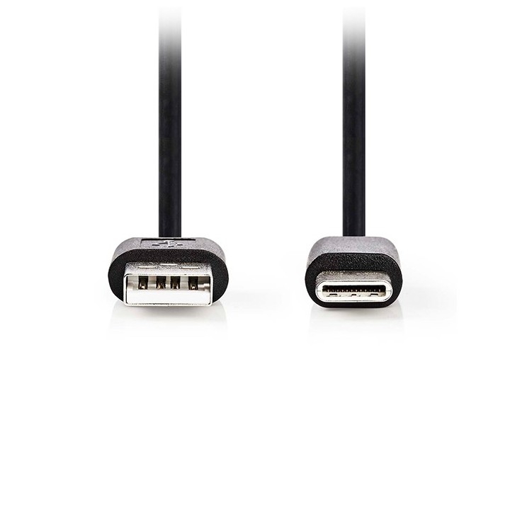 Καλώδιο φόρτισης και μεταφοράς δεδομένων 2m από USB 3.0 αρσενικό σε USB type-C αρσενικό μαύρο NEDIS USB0006-3