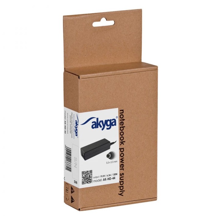 Τροφοδοτικό για notebook/laptop Asus , Lenovo και Toshiba 19V/6.3A, με βύσμα 5.5x2.5mm AKYGA AK-ND-44