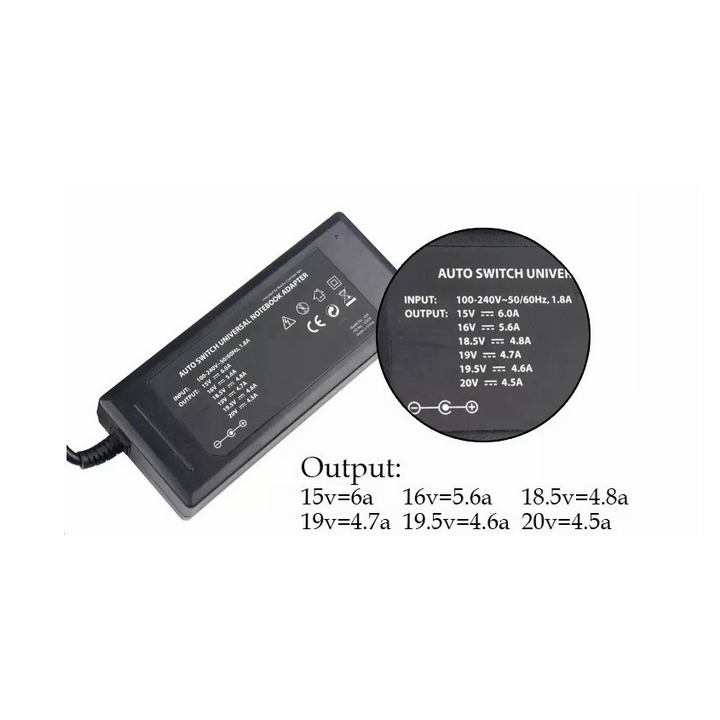 Τροφοδοτικό με πολλαπλά βύσματα για Laptop/Notebook 6A 15-20V ΓΕΝΙΚΗΣ ΧΡΗΣΗΣ ΓΕΝΙΚΗΣ ΧΡΗΣΗΣ PD-90