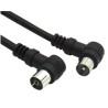 TV antenna cable, right angle RF male to RF female, 3 m, black