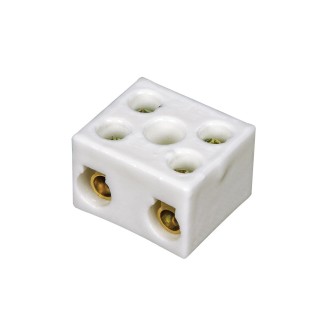 Σύνδεσμος αγωγού διπλός (κλέμενς) πορσελάνης Φ10mm ΓΕΝΙΚΗΣ ΧΡΗΣΗΣ