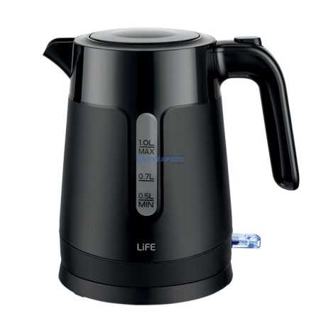 Βραστήρας 1L, 1300-1500W LIFE ELEMENT ΜΑΥΡΟ LIFE ELEMENT BLACK