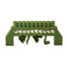 12-position grounding bar, green