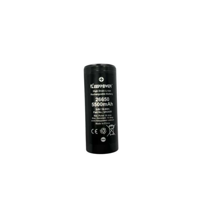 Μπαταρία 26650 3,7V 5500mAh Li-ion flat KEEPPOWER  26650