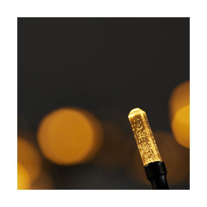 Λαμπάκια led εσωτερικού και εξωτερικού χώρου σειρά 80L, με ηλιακό συλλέκτη και αισθητήρα φωτός με πράσινο καλώδιο θερμόχρώμα ...