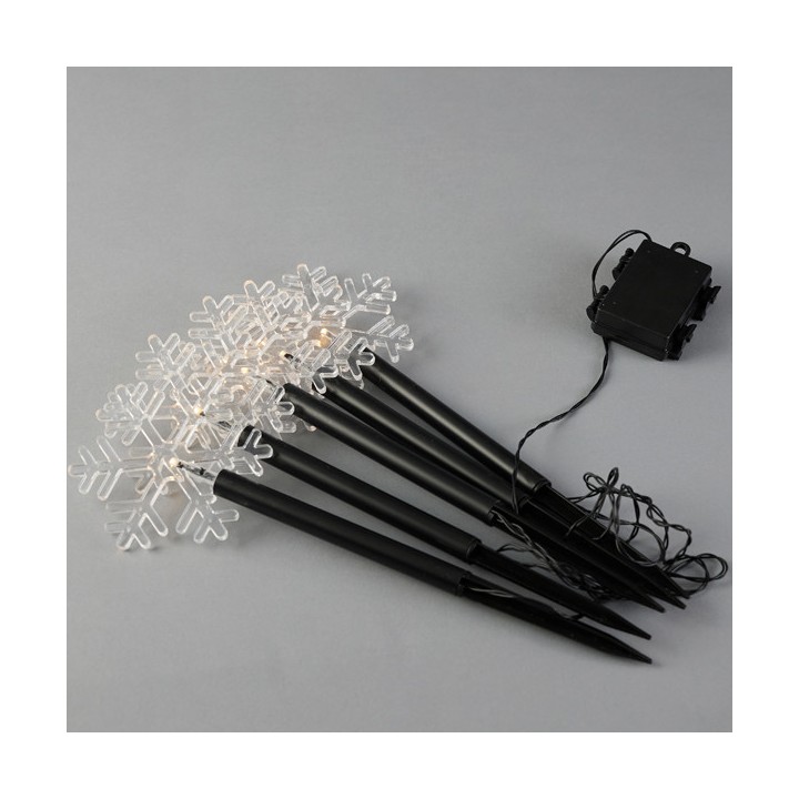 Χιονονιφάδες με ραβδί για κάρφωμα στο έδαφος led εσωτερικού και εξωτερικού με ηλιακό συλλέκτη και αισθητήρα με θερμό χρώμα EU...