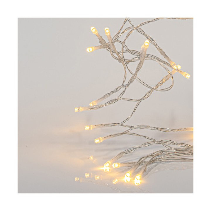 Λαμπάκια μπαταρίας led εσωτερικού και εξωτερικού χώρου σειράς 96L με 8 προγράμματα και μνήμη, λευκό καλώδιο θερμό χρώμα EUROL...