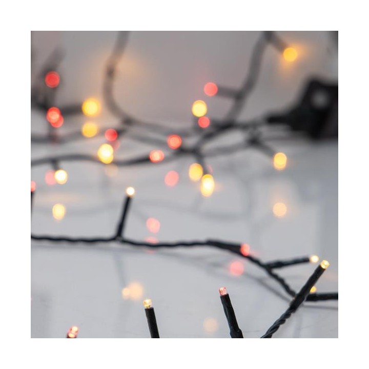 Λαμπάκια led σε σειρά 240L, με πράσινο καλώδιο και θερμό – κόκκινο χρώμα με 8 πρόγραμμα και μνήμη EUROLAMP 600-13294