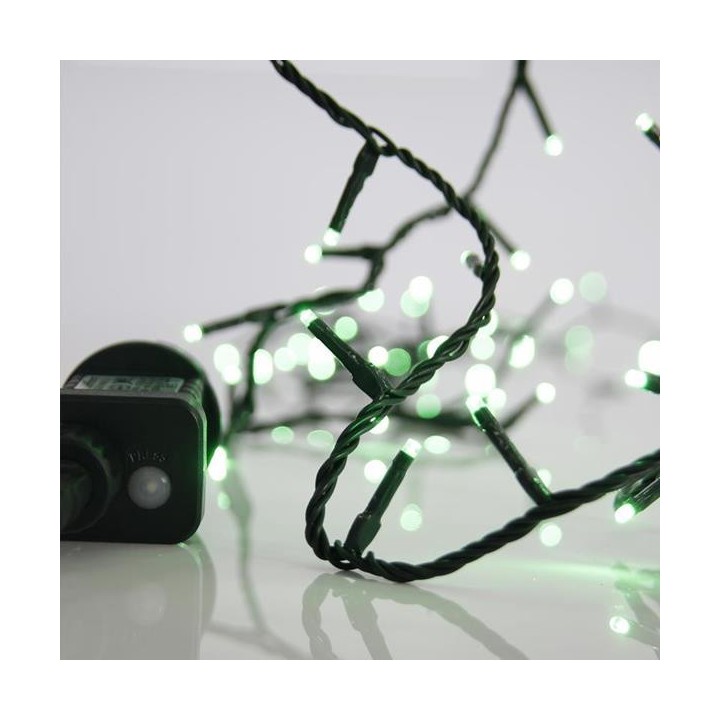 Λαμπάκια led σε σειρά 100L, με πράσινο καλώδιο και πράσινο χρώμα με 8 πρόγραμμα και μνήμη EUROLAMP 600-11506