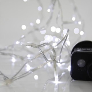 Λαμπάκια led σε σειρά 100L, με λευκό καλώδιο και λευκό χρώμα με 8 πρόγραμμα και μνήμη EUROLAMP 600-11560