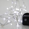 Λαμπάκια led σε σειρά 100L, με λευκό καλώδιο και λευκό χρώμα με 8 πρόγραμμα και μνήμη