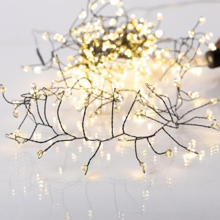 Λαμπάκια led εσωτερικού και εξωτερικού χώρου σε σειρά 240L, CLUSTER με πράσινο σύρμα και θερμό χρώμα EUROLAMP 600-08081