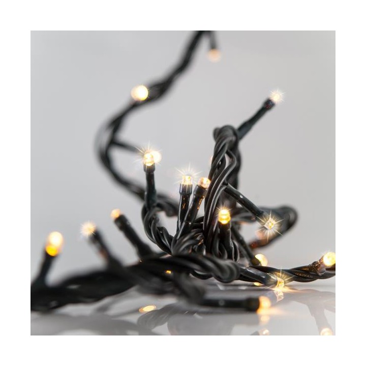 Λαμπάκια led FLASH εσωτερικού και εξωτερικού χώρου σε σειρά 700L με πράσινο καλώδιο και θερμό λευκά χρώμα επεκτεινώμενα EUROL...