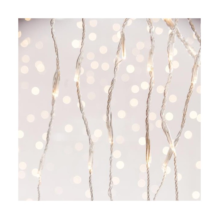 Λαμπάκια led κουρτίνα 200x100cm εσωτερικού και εξωτερικού χώρου σε σειρά 240L με λευκό καλώδιο και θερμά led χρώμα EUROLAMP 6...