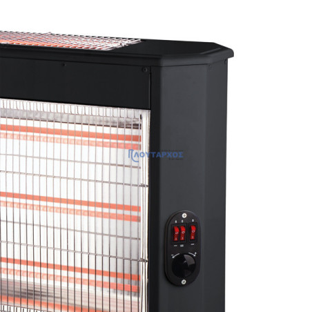 Θερμάστρα χαλαζία 2800W μαύρη με 2 όψεις εκπομπής θερμότητας και θερμοστάτη EUROLAMP EUROLAMP 147-29185