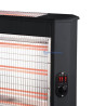 Θερμάστρα χαλαζία 2800W μαύρη με 2 όψεις εκπομπής θερμότητας και θερμοστάτη EUROLAMP EUROLAMP 147-29185