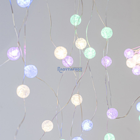 Λαμπάκια led με κρακελέ μπάλες κουρτίνα 140x100cm σε σειρά 140L με λευκό σύρμα και χρωματιστά led EUROLAMP 600-11434 Λαμπάκια led με κρακελέ μπάλες κουρτίνα 140x100cm σε σειρά 140L με λευκό σύρμα και χρωματιστά led EUROLAMP 600-11434