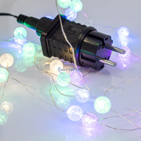 Λαμπάκια led με κρακελέ μπάλες κουρτίνα 140x100cm σε σειρά 140L με λευκό σύρμα και χρωματιστά led EUROLAMP 600-11434 Λαμπάκια led με κρακελέ μπάλες κουρτίνα 140x100cm σε σειρά 140L με λευκό σύρμα και χρωματιστά led EUROLAMP 600-11434
