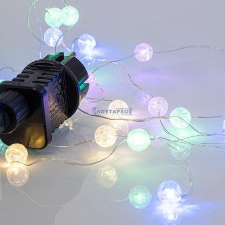 Λαμπάκια led με κρακελέ μπάλες κουρτίνα 140x100cm σε σειρά 140L με λευκό σύρμα και χρωματιστά led EUROLAMP 600-11434 Λαμπάκια led με κρακελέ μπάλες κουρτίνα 140x100cm σε σειρά 140L με λευκό σύρμα και χρωματιστά led EUROLAMP 600-11434