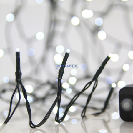 Λαμπάκια led σε σειρά 1500L, με πράσινο καλώδιο και λευκό ψυχρό χρώμα με 8 πρόγραμμα και μνήμη EUROLAMP 600-13620