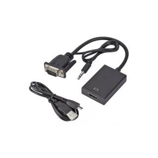 Αντάπτορας VGA και 3.55mm σε HDMI μαύρος
