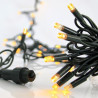 Λαμπάκια led με καουτσούκ καλώδιο, επεκτεινόμενο εξωτερικού χώρου σε σειρά 100L με πράσινο καλώδιο και θερμά led χρώμα EUROLA...